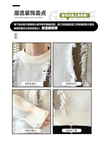 Mens Sweaters Winter Round Neck Long-Sleeved Knitted Pullover Casual Loose Sweater2