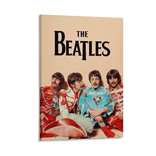 Poster décoratif sur toile The Beatles – Décoration murale moderne pour chambre à coucher – 40 x 60 cm - Les Beatles, Paul McCartney, John Lennon, RIngo Starr, George Harrison Poster décoratif sur toile The Beatles - Décoration murale moderne pour chambre à coucher - 40 x 60 cm
