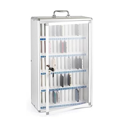 Taquilla de almacenamiento transparente para teléfono con cerraduras numeradas, montaje en pared para uso escolar y oficina, ideal para exámenes y entornos de trabajo, diseño que ahorra espacio