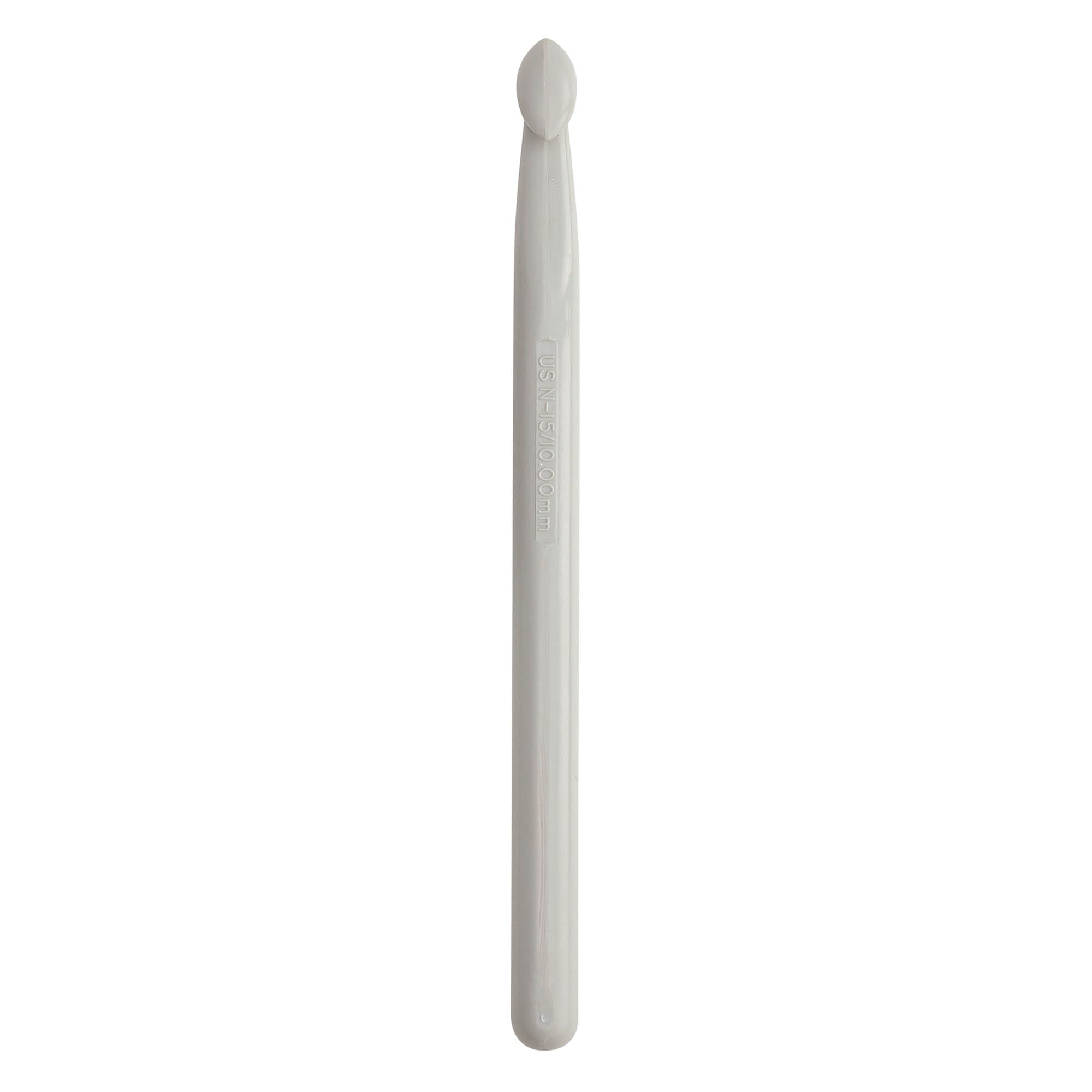 Pony Grey Classic Crochet Hook - Plastic 15Cm - 10Mm - Grijs