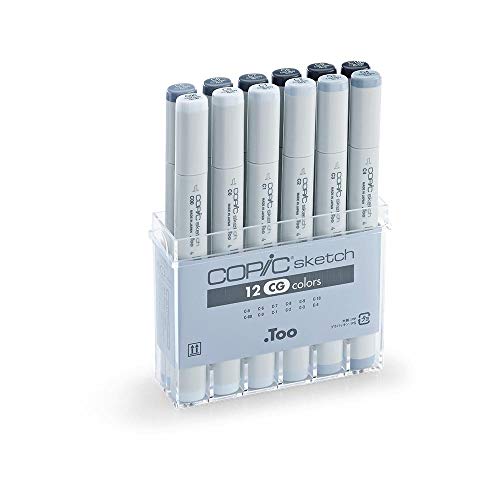 Copic Sketch Grijs-set CG, 12 stuks, multi