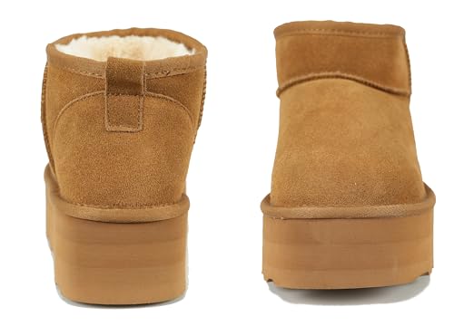 Women's Ultra Mini Platform Fashion Boot Classic Short Ankle Boot Cloud Warm Fur Lined Snow Boots Anti-Slip Winter Boots for Outdoor,Size:5-10.5 US4