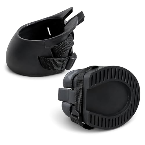 BLANRICO Horse Hoof Boots 2 Pack Rubber Hoof Protectors for Riding (L)