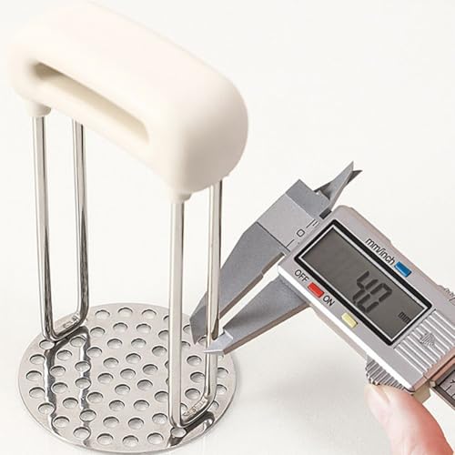 FUANA Machacador de alambre de acero inoxidable de 12,7 x 7,6 cm para tubérculos, aguacates, manzanas y nueces, apto para lavavajillas con mango ergonómico, utensilios de cocina