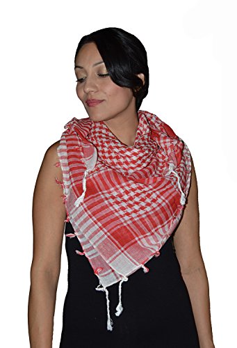 Shemagh Scarf Shawl Arab Fashion Scarf Purple Freedom Head Cover Red&White
