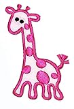 ONCEX Cute Animal Giraffe Pink Patches Fashion Fun Giraffe Kids Cartoon Patch Embroidered Applique Badge Iron on Sew on Emblem DIY Accessories for Kids and Adults