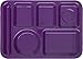 Carlisle FoodService Products Plastic Meal Tray Left-Handed Heavyweight Lunch Tray with 6-Compartments for Schools, Cafeterias, and Dining Halls, Melamine, 14 x 10 Inches, Purple