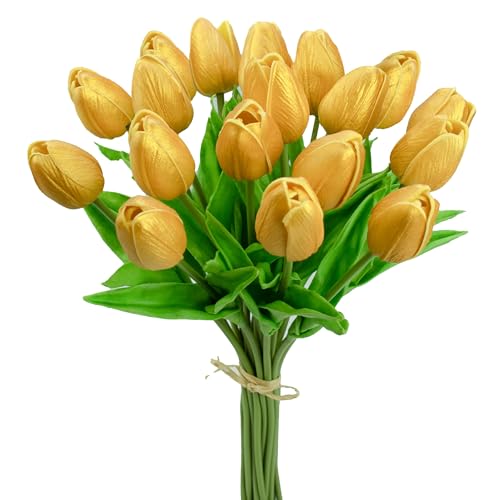 Image of Mandy's 20pcs Artificial Gold Tulips