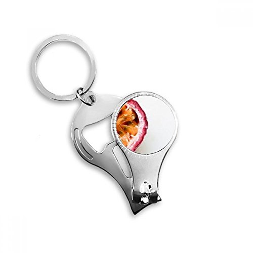 Fresh Passion Tropical Fruit Picture Nail Nipper Ring Key Chain Bottle Opener Clipper