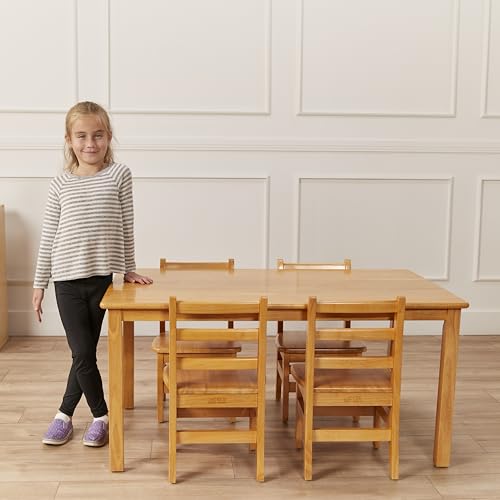 Image of ECR4Kids 30in x 48in Rectangular Hardwood Table with 22in Legs, Kids Furniture, Honey