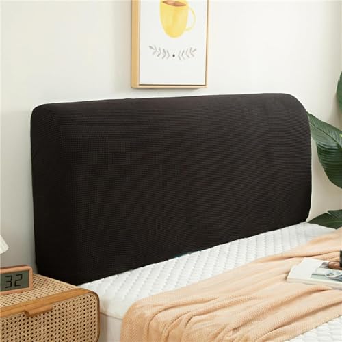 RTSFKFS Bed Headboard Velvet Padded Cover Super King Size Small Protector Slipcover (Color: Black, Size: 140cm/55in)