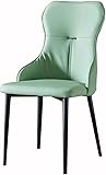 Sillas de Comedor de Cuero PU for Cocina, Silla de sofá for balcón y habitación de Matrimonio, tocador con Patas de Acero al Carbono, Silla de Maquillaje(Green)