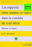  Les Rapports Entre Maitres Et Valets Dans La Comedie Du Xviiieme Siecle Premieres Es/L/S. Themes Et Sujets