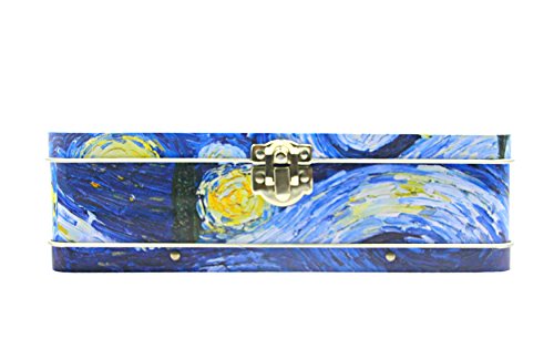 Image of DAHO Metal Storage Box with Hinge for Office, School, Home, Makeup, Arts & Crafts and Accessories (Starry Night)