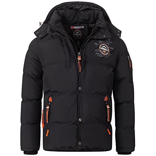 Geographical Norway Herren Winterjacke Verveine Black -XXL - mit UD Beanie Cover