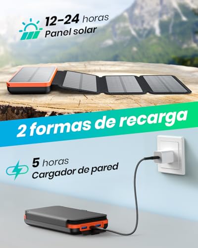 Batería Externa Solar de Carga rápida con 4 Paneles Solares Plegables 5