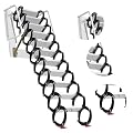 10Ft Attic Ladder Pull Down System, 1100 LBS Load Capacity Wall Mounted Attic Ladder, 12 Treads Magnesium Aluminum Alloy Telescoping Attic Stairs, for Attics Roofs Warehouses, Black