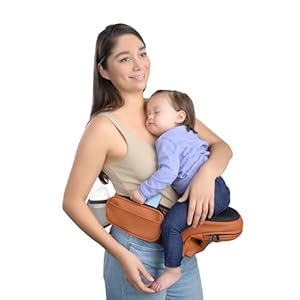 Baby Hip Carrier Seat – Vegan Leather Baby Carrier Newborn to Toddlers – Extra Comfortable CPC Certified Infant Baby Hip Carrier | Ergonomic Breathable Baby Hip Holder with Non-Slip Seat (Camel)
