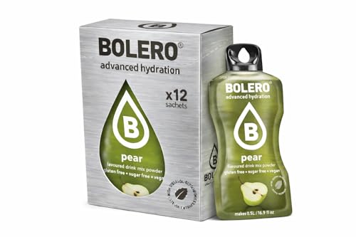 Bolero Drink Box 12 Pera (Pear) 3 g | 12 Sobres Saborizante en Polvo | Bebida Instantánea Refrescante | Sin Azúcar
