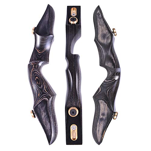 15 Inch ILF Bow Riser Wooden Bow Handle Recurve Bow Handle Takedown Bow Riser Right Handed for Archery Bow Targeting (Black)