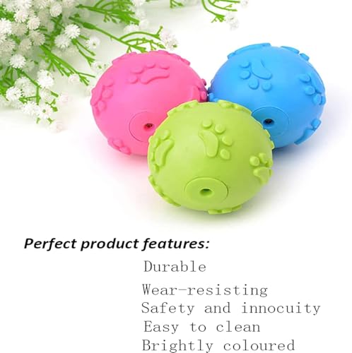 ZHXMALL 3 Stück Hundespielzeug Bälle,Quietsche Bälle,Hund Kauspielzeug,Hundeball Schwimmfähig(Blau, Rosa, Grün) (Ball, Ball)