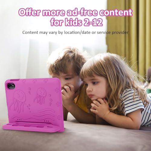 Image of Android 15 Kids Tablet 10.1 Inch, Octa-Core Processor, Case Included,Pink | Built-in parental controls; Google Kid Space installed; 2.4G /5G dual-band WiFi; 21GB RAM 64GB ROM; For Ages 2-12 Toddler