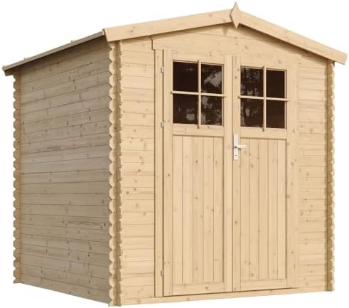 Abri de Jardin en Bois - Porte verrouillable de Haute qualité- Stockage extérieur I216xL206xH21...