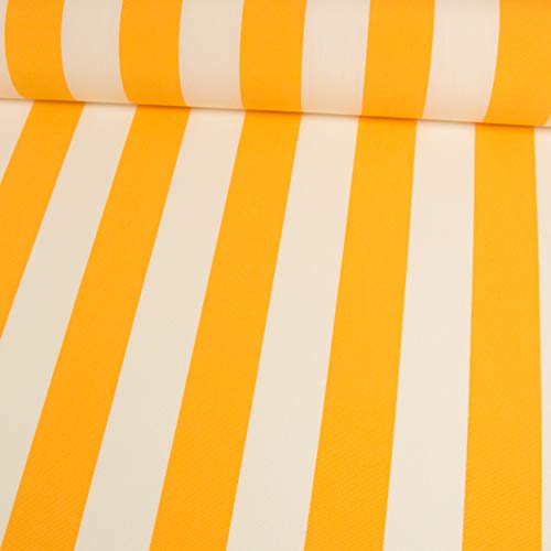 Awning Outdoor Fabric Block Stripes Yellow - Price is for 0.5 Metres