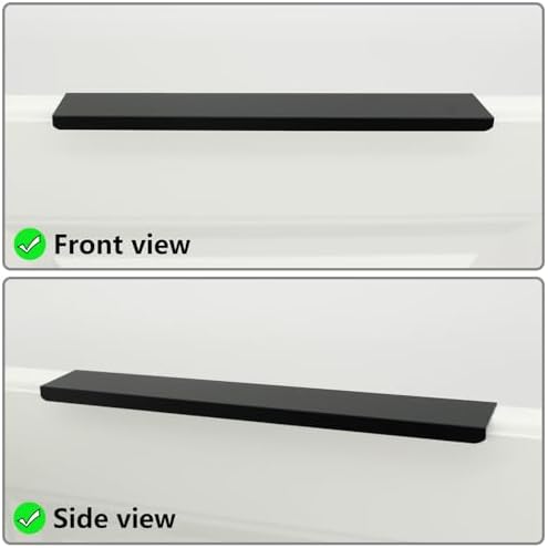HANIHUA 30 Pack Matte Black Finger Pulls for Cabinets, Modern Edge Pulls - 4