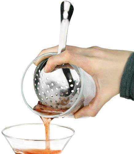 Handcrafted Stainless Steel Julep Strainer - 8X1X16 Cm, Elegant Silver Finish