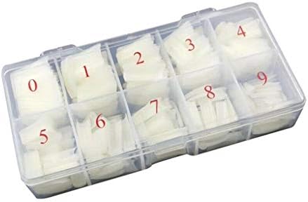 False Nail Tips 500pcs, Artificial Nails French Style False Half Nail Art Tips Acrylic UV Gel Clear Natural False Nail, Beauty Tools Women for Nail Art Salons and Home DIY