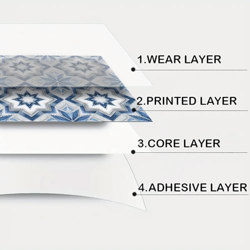 Image of Nuxovilar Peel and Stick Vinyl Floor Tiles, 11.8 inchx11.8 inch