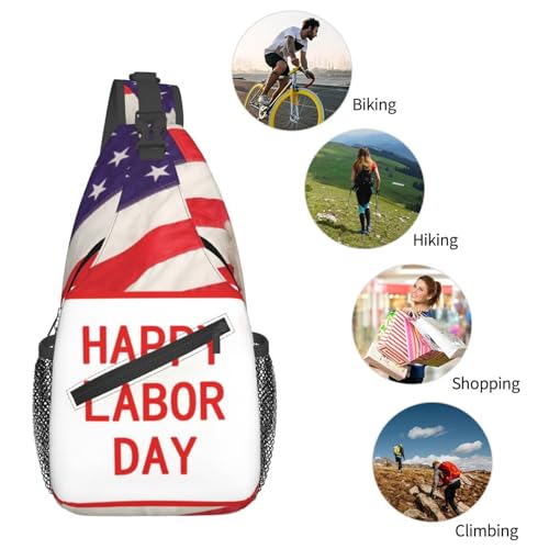 Bolso cruzado deportivo negro para hombres y mujeres miniatura 6