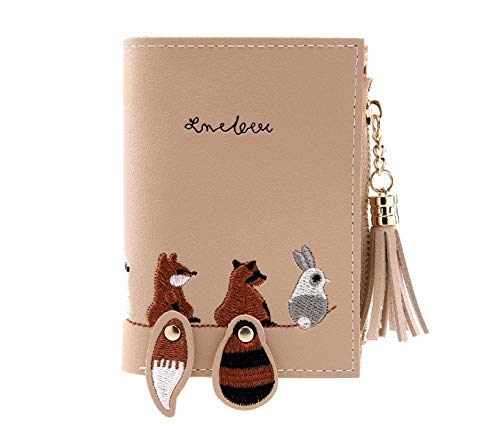 Preisvergleich Produktbild Baobaoshop Geldbörse Fashion Brieftasche Frauen Brieftasche Mädchen Geldwechsel Geldbörse Quaste Geldbeutel weibliche Mappenkartenhalterbeutel Notizblock Geldbeutel (Color : Khaki, Size : M)