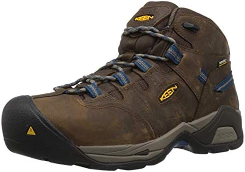 KEEN Utility mens Detroit Xt Mid Steel Toe Waterproof Work Boot, Cascade Brown/Orion Blue, 11.5 US