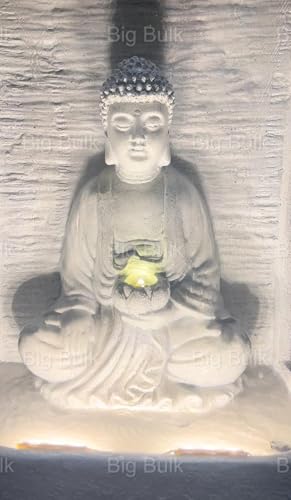 Big Bulk Big Slate Buddha Fountain for Living Room Home Decor Garden Decoration and Drawing Room Indoor Waterfall Outdoor Home Decor(38L x 27W x 60H) (Wall Buddha Slate White)