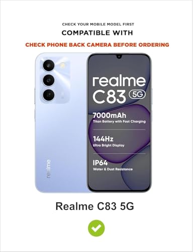 Image of COVERBLACK Soft Rubber Silicon Clear Case Back Cover Compatible for Realme C83 5G - Transparent