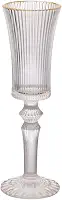 Haüskraf - Taça para champanhede vidro graffiato com borda dourada 150ml 6 peças