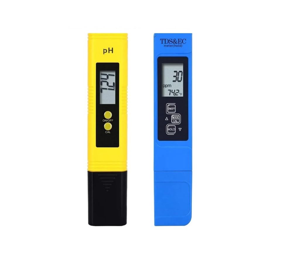 FINNACLE- Messen Sie den pH- und EG-Wasserwerte mit Präzision dank unserer 2-in-1-Digitalmeter- perfekt für Schwimmbäder, Teiche und Aquarien!