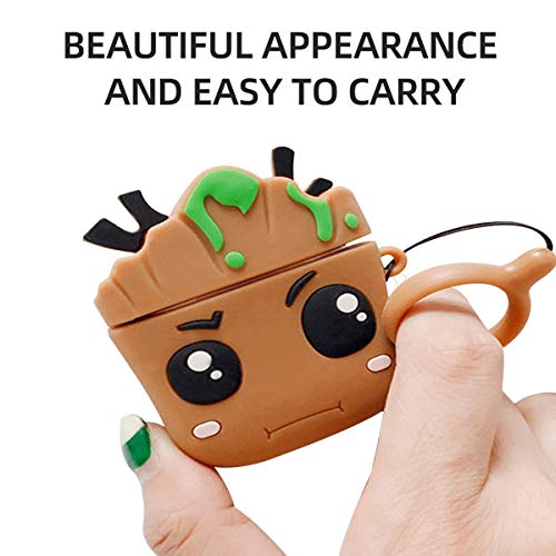 Image of Cartoon Silicone Case Compatible with Apple AirPods Pro 2 Case Cover - Cute 3D Shockproof 360 Protective Skin Cover with Keychain | AirPods Pro 2nd Gen Case (Groot)
