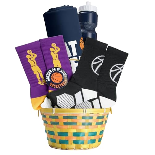 ChalkTalkSPORTS Basketball Easter Basket - Prefilled Basketball Gift Basket for Players & Fans