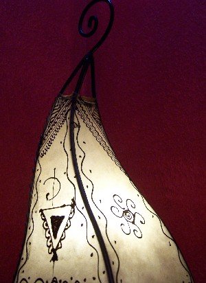 Orientalische Tischlampe Marrakesch 50cm Lederlampe Hennalampe Lampe | Marokkanische kleine Tischlampen aus Metall… – Bild 4