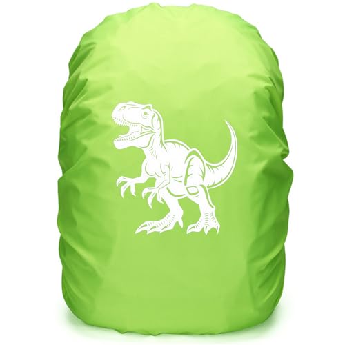 Jiahuade Regenschutz Schulranzen,Dinosaurier Regenhülle Rucksack,Schultasche Regenschutz,Schulrucksack Regenschutz Reflektierend,Regenüberzug Rucksack,Rucksack Cover für Jungen Mädchen Schulanfänger