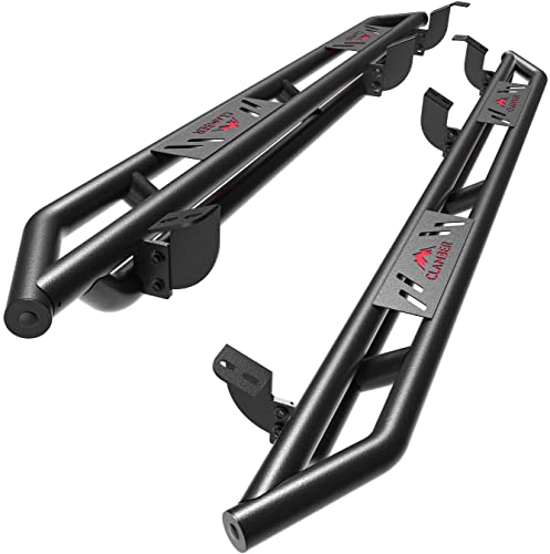 CLAMBER Running Boards for 2007-2021 Toyota Tundra CrewMax Cab with 4 Full Size Doors (NOT for Double Cab) | Side Step Rails Black Metal Nerf Bars