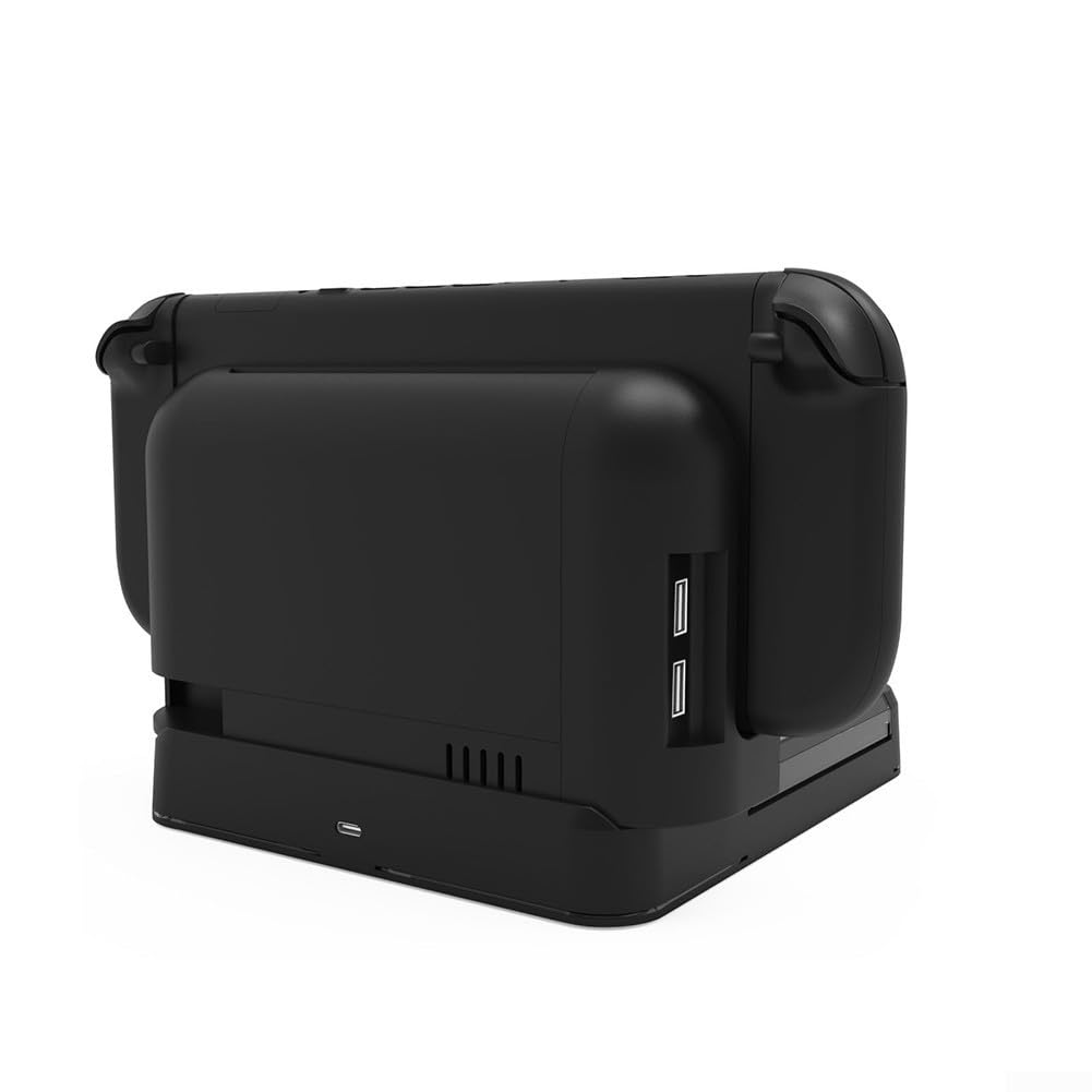 Station de charge pour Switch 2 avec ventilateur de refroidissement - Station de chargement et support de rangement pour cartes de jeu - Accessoire de console ABS compact - Noir