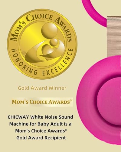 Image of CHICWAY Portable Sound Machine with AI Cry Detection White Noise Machine | Mom's Choice Awards 18 Soothing Sound Bluetooth Speaker Night Light White Noise for Baby Adult Home Travel Office Barbie Pink