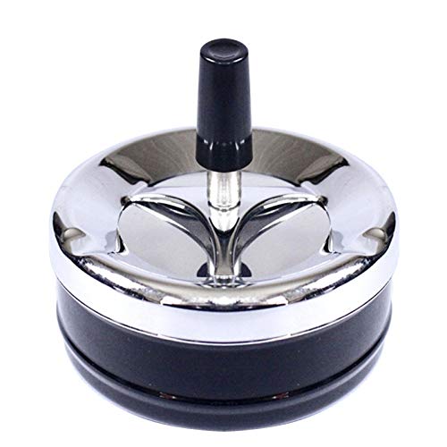 Cendrier en métal, cendrier rond à poussoir, cendrier de bureau, cendrier avec tige de poussée / grand cendrier rotatif / grand cendrier /Un ensemble de cendriers ronds avec poussoirs rotatifs déodora Cover