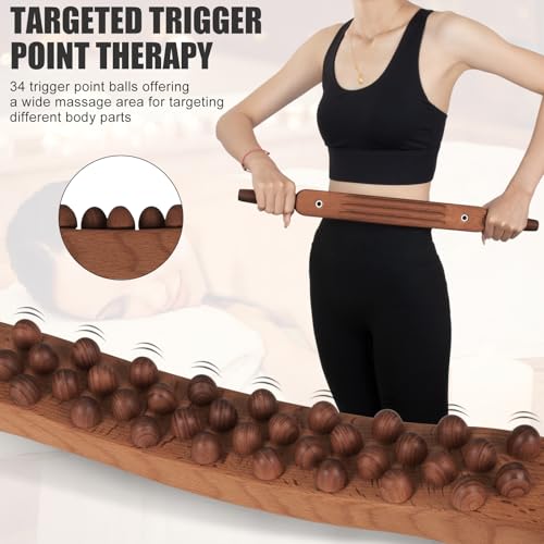 KintKita Body Gua Sha Ferramenta de massagem em bastão de madeira, 61 cm, ferramentas de massagem te
