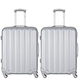 Flight Knight ABS 3 Tamanos Maleta Ligera Maximus Permitidas De Delta Airlines, American, Virgin Atlantic Entre Muchas Otras! Iberia, easyJet Maleta De Mano 56x35x22 cm - FK05_SILV_MX2