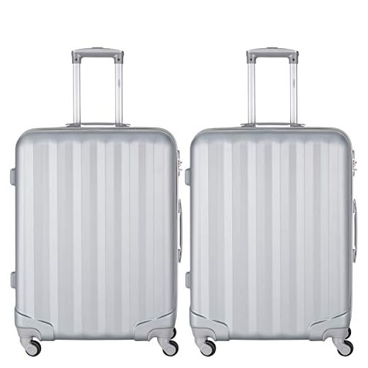 Flight Knight ABS 3 Tamanos Maleta Ligera Maximus Permitidas De Delta Airlines, American, Virgin Atlantic Entre Muchas Otras! Iberia, easyJet Maleta De Mano 56x35x22 cm - FK05_SILV_MX2